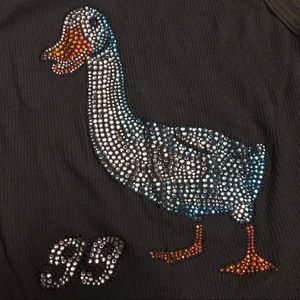 Carl Edwards 99 bejeweled duck NASCAR tank top